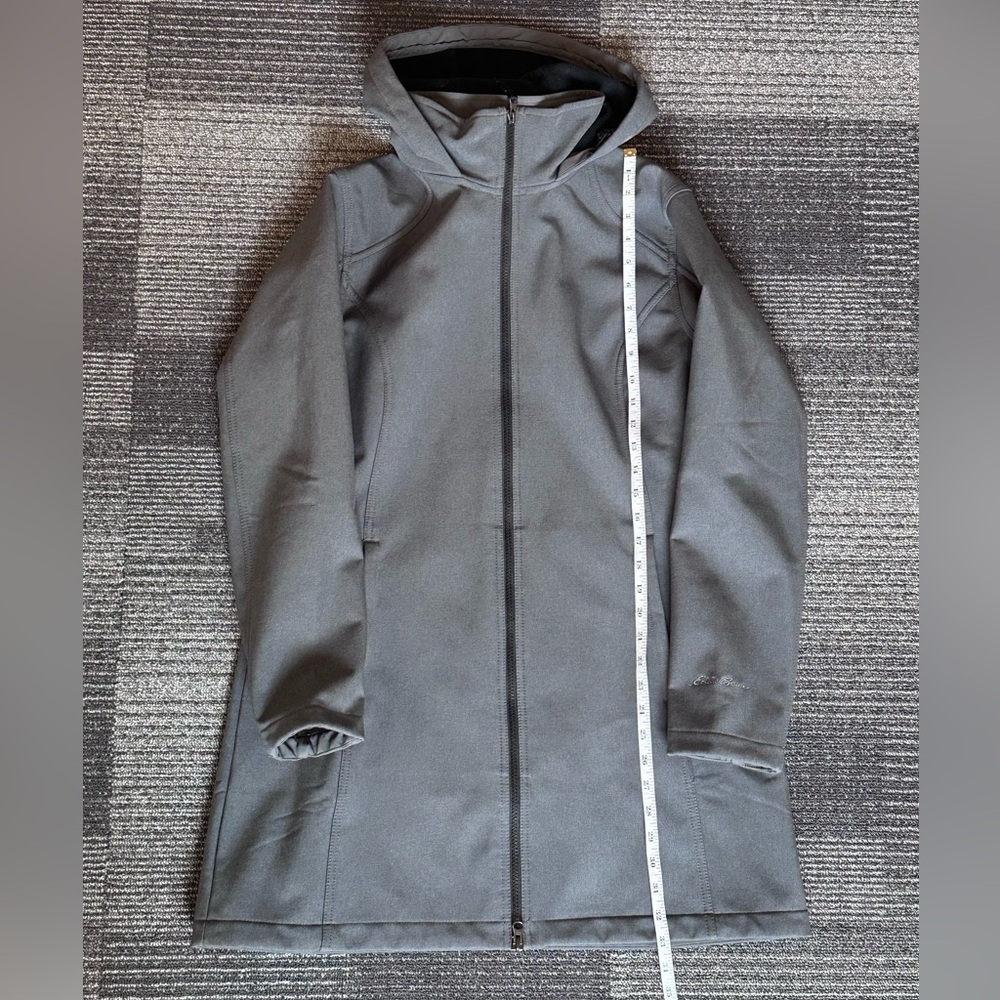 Eddie Bauer ‘Windfoil Elite’ Hooded Fleece Lined Gray Trench Coat | SIZE L - Picture 9 of 11